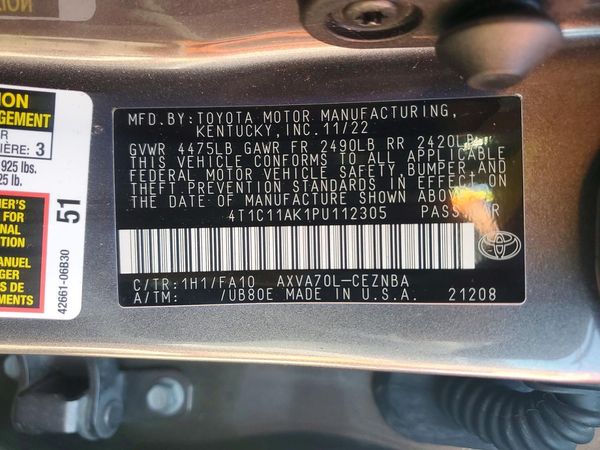 2023 TOYOTA CAMRY LE