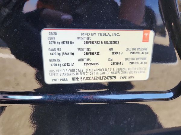 2020 TESLA MODEL X