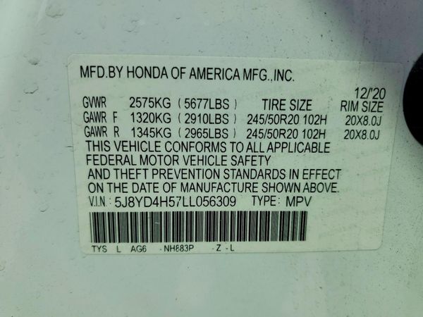 2020 ACURA MDX SH-AWD TECH 7P