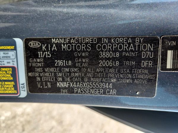 2016 KIA FORTE