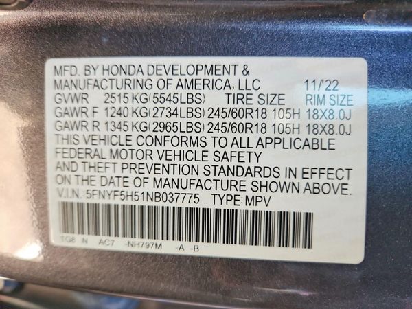 2022 HONDA PILOT EXL