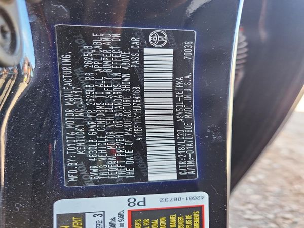2017 TOYOTA CAMRY LE/SE/XLE/XSE — VINS