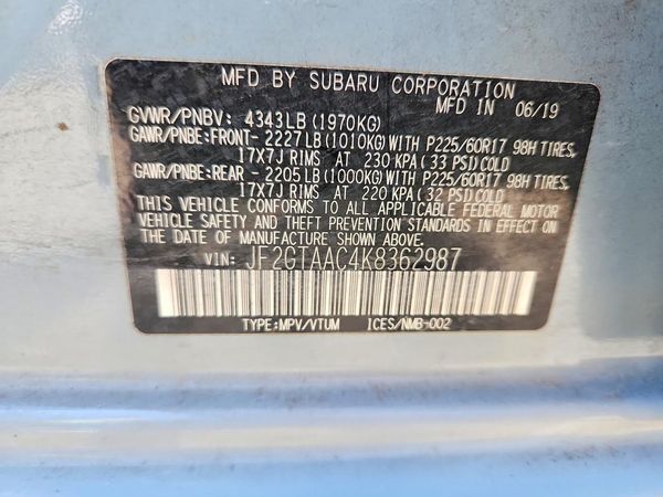 2019 SUBARU CROSSTREK Base