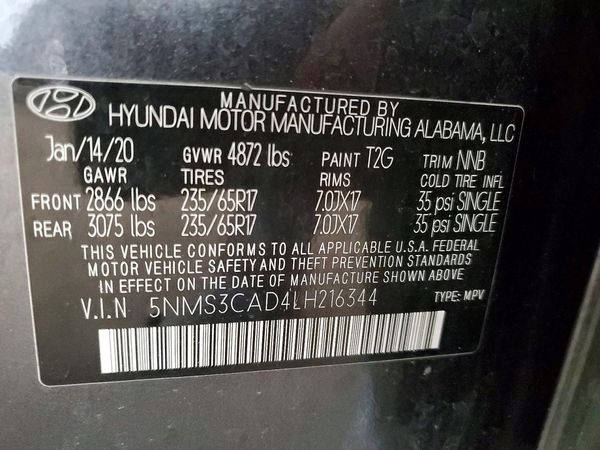 2020 HYUNDAI SANTA FE