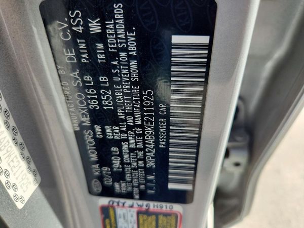 2019 KIA RIO LX, S