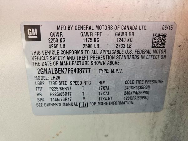 2015 CHEVROLET EQUINOX 1LT