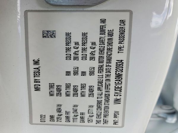 2022 TESLA MODEL 3