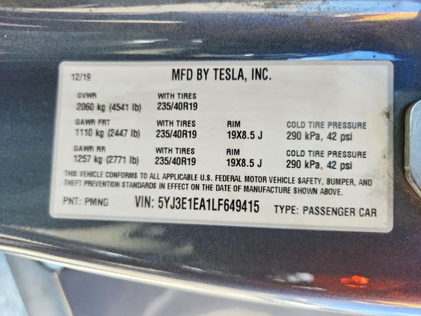 2020 TESLA MODEL 3