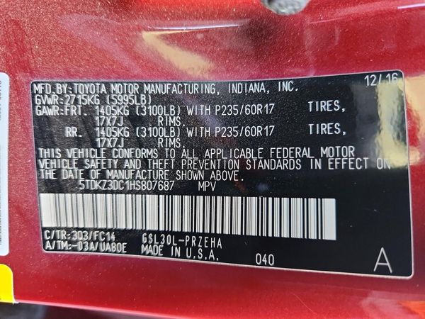 2017 TOYOTA SIENNA LE Mobility/LE