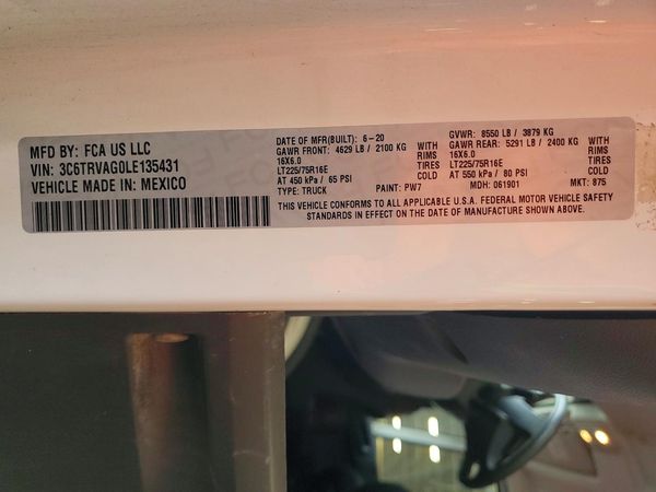 2020 RAM PROMASTER 1500 VF
