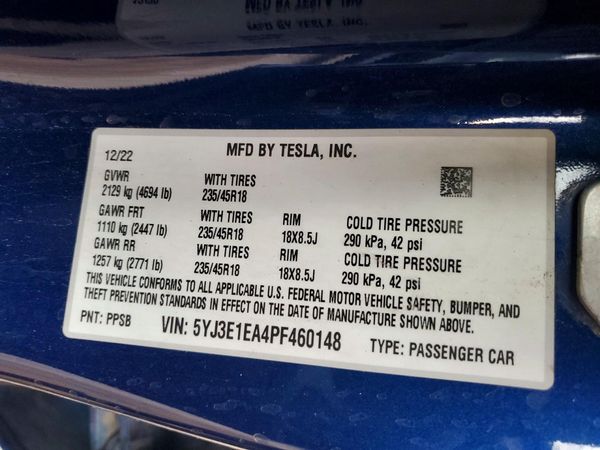 2023 TESLA MODEL 3