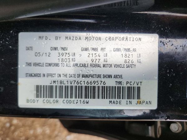 2012 MAZDA 3 Touring/GS — VINS