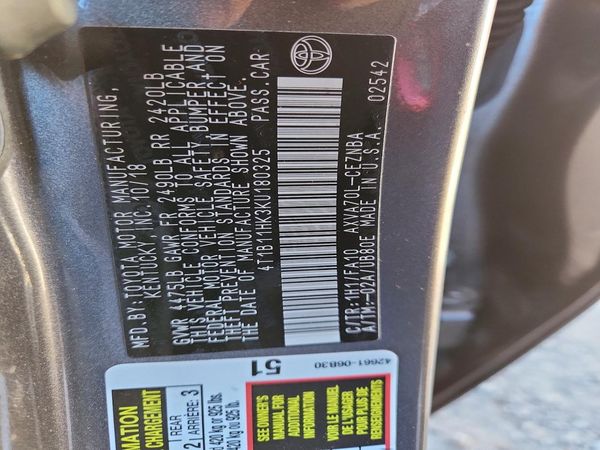 2019 TOYOTA CAMRY L/LE/SE/XLE
