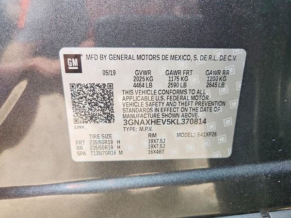 2019 CHEVROLET EQUINOX LS — VINS