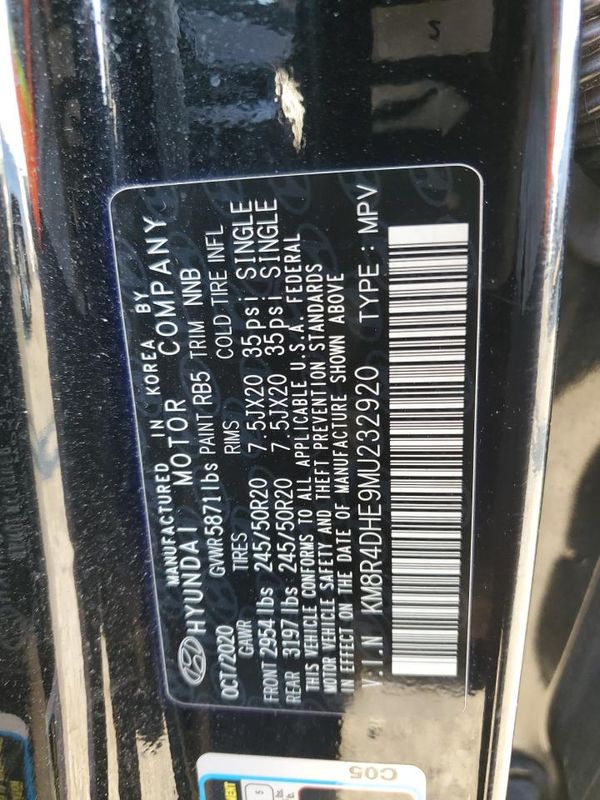 2021 HYUNDAI PALISADE SEL w/ Premium Pkg