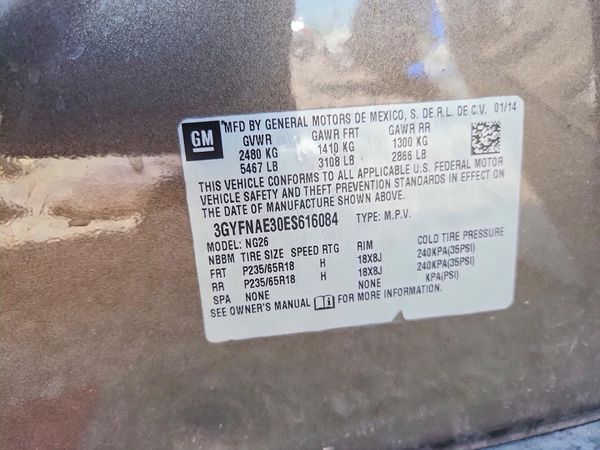 2014 CADILLAC SRX — VINS