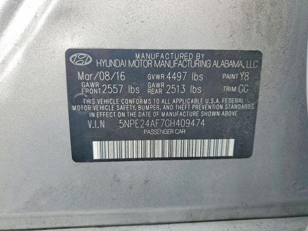 2016 HYUNDAI SONATA