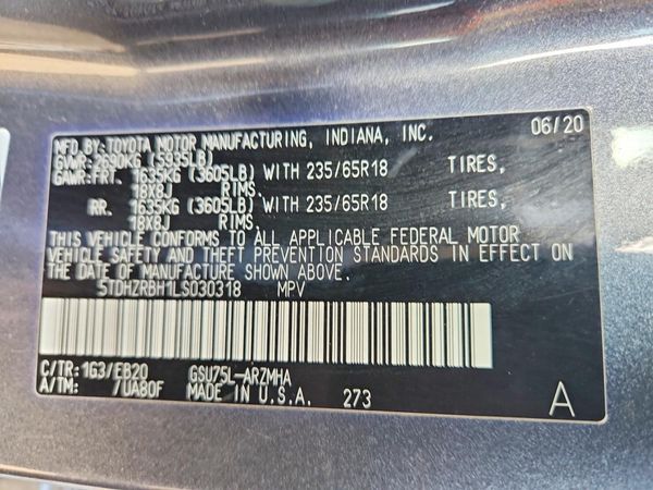 2020 TOYOTA HIGHLANDER XLE Nav