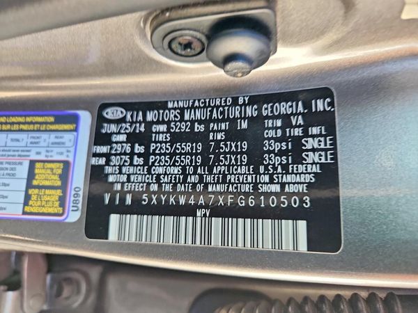 2015 KIA SORENTO TOP — VINS