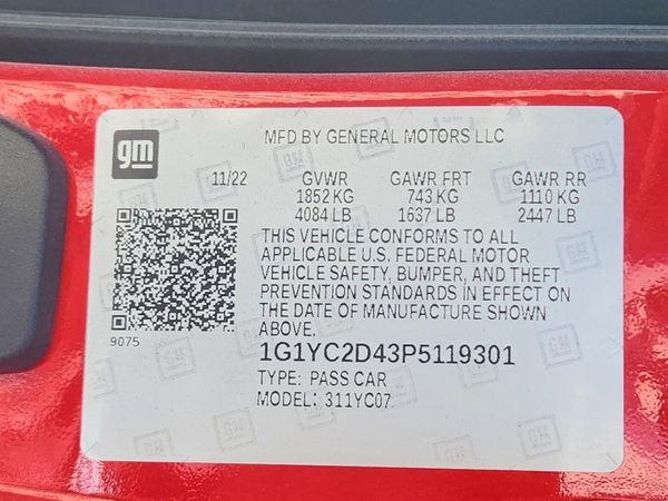 2023 CHEVROLET CORVETTE