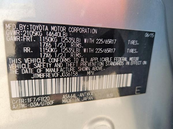 2015 TOYOTA RAV4 LE (X Grade)