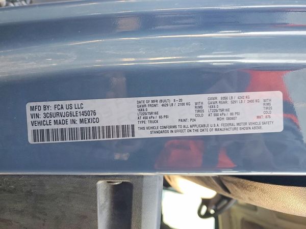 2020 RAM PROMASTER 3500 VF