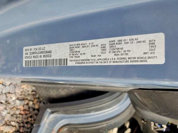 2021 RAM PROMASTER 3500 — VINS