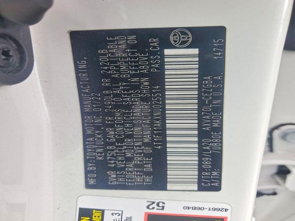 2022 TOYOTA CAMRY XLE
