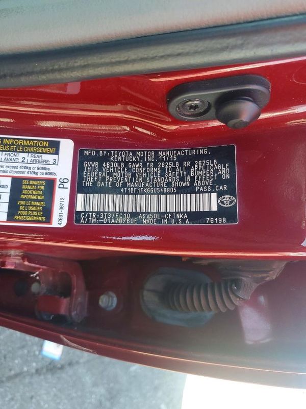 2016 TOYOTA CAMRY