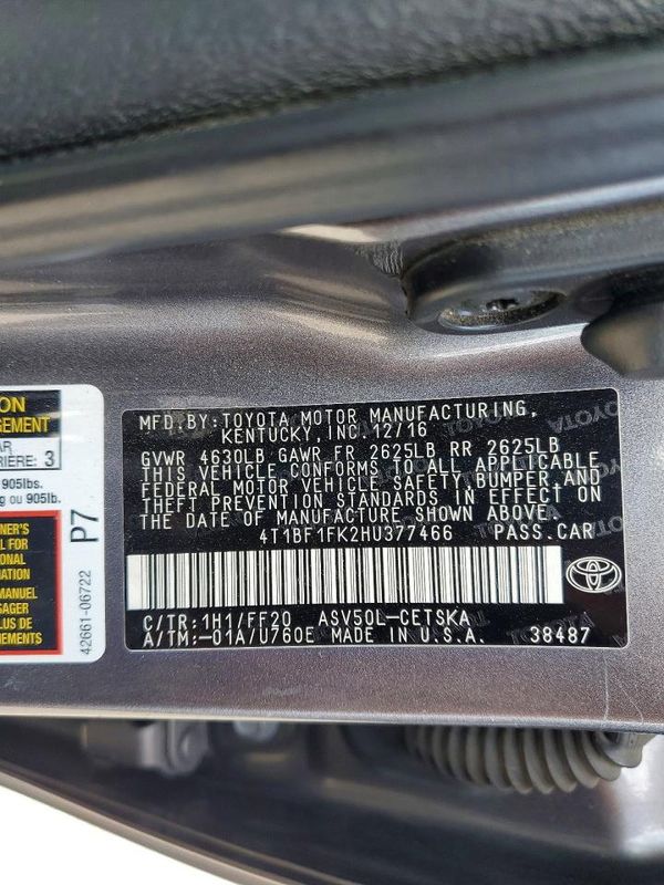 2017 TOYOTA CAMRY