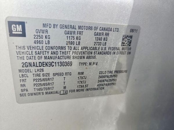 2012 CHEVROLET EQUINOX 1LT — VINP