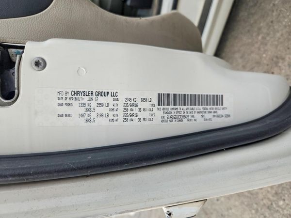 2012 DODGE GRAND CARAVAN SE — VINS