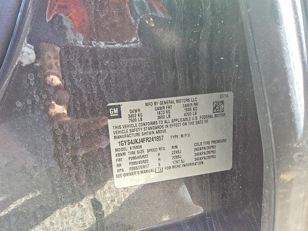 2015 CADILLAC ESCALADE — VINS