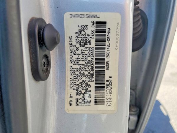 2012 TOYOTA COROLLA
