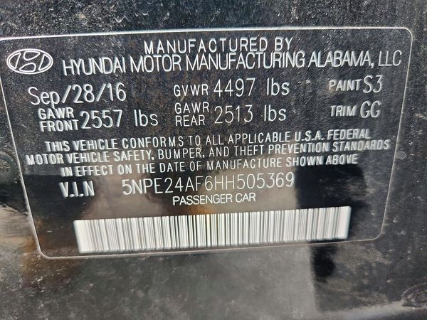 2017 HYUNDAI SONATA