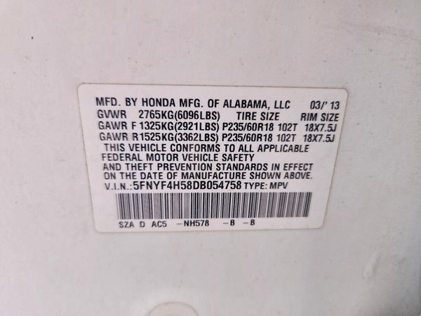 2013 HONDA PILOT EX-L