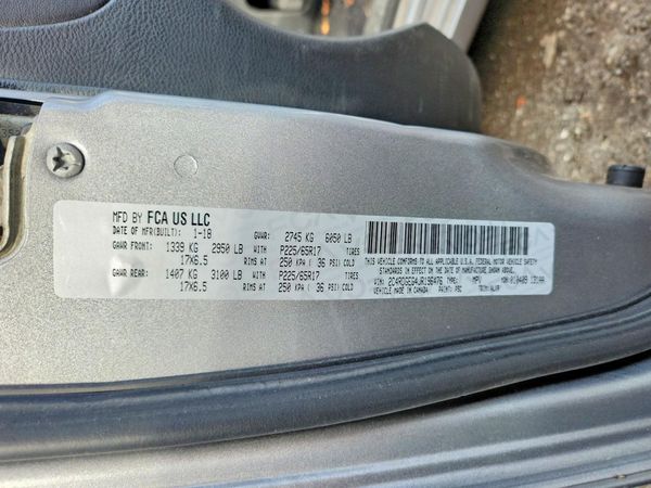 2018 DODGE CARAVAN GT (US), GT FWD (Can) — VINS