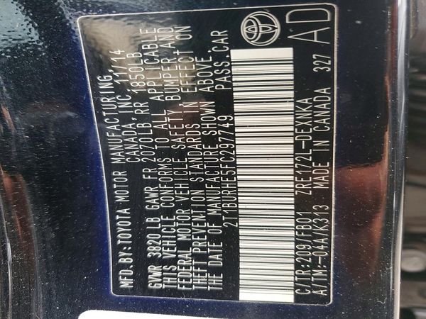 2015 TOYOTA COROLLA L/LE