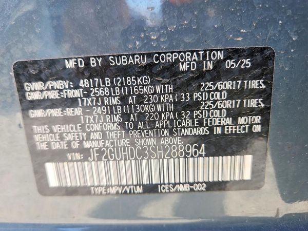 2025 SUBARU CROSSTREK