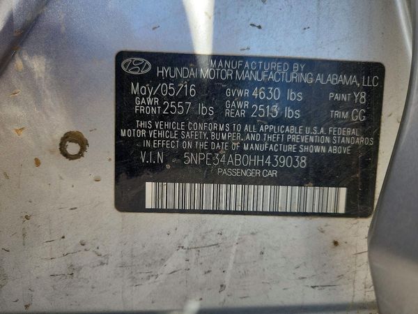 2017 HYUNDAI SONATA