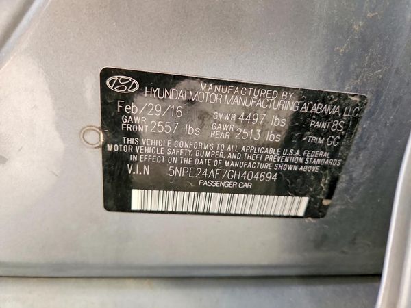 2016 HYUNDAI SONATA
