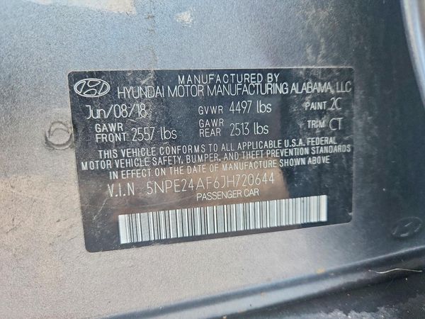 2018 HYUNDAI SONATA SE, Eco