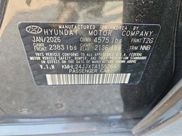 2026 HYUNDAI SONATA Blue — VINS