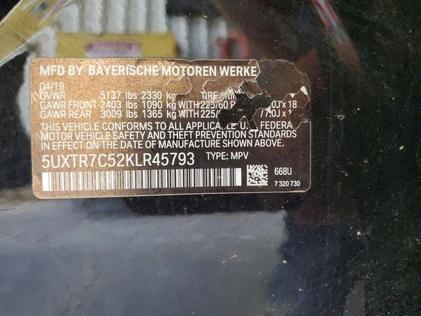 2019 BMW X3 sDrive30i — VINS