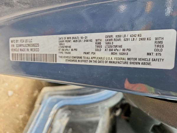 2021 RAM PROMASTER 3500 — VINS