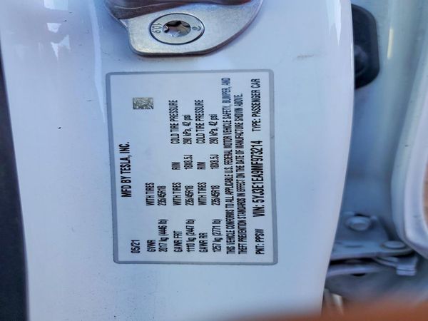2021 TESLA MODEL 3 — VINS