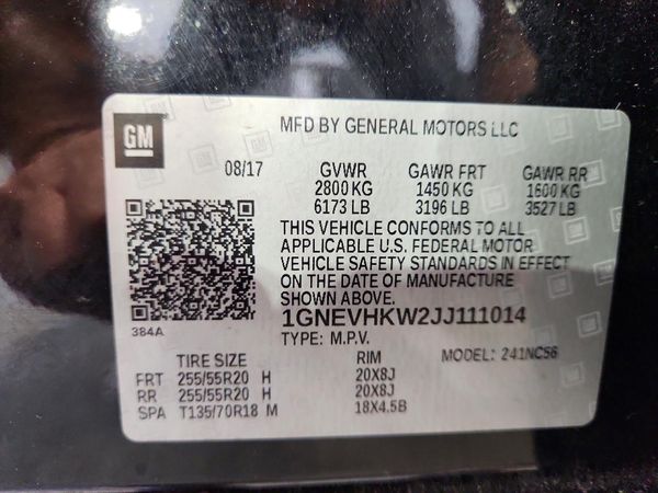 2018 CHEVROLET TRAVERSE LT