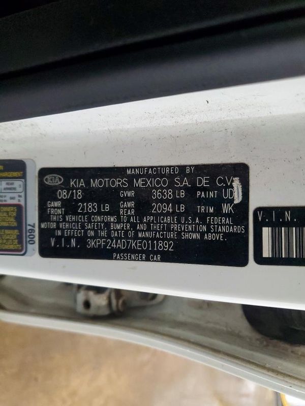 2019 KIA FORTE FE/LX/LXS