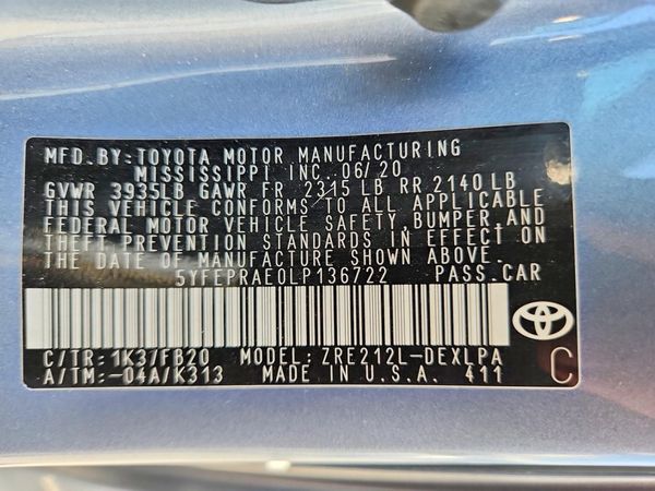 2020 TOYOTA COROLLA