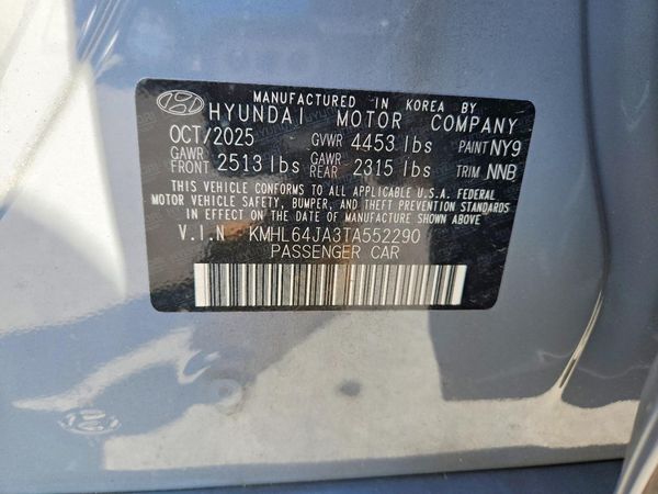 2026 HYUNDAI SONATA SEL Sport — VINS